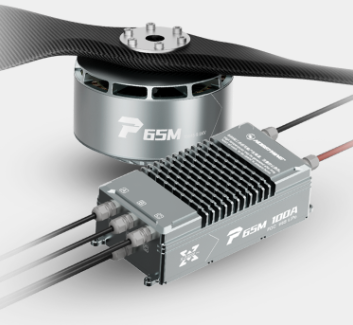 P65M propulsion System for Industrial Drones Recommended takeoff weight per axis:65kg Recommended takeoff weight per axis:7.43kg Lithium compatible:96~107S(LiPo) Diameter X Thread Pitch: MSC 72x25 Tube outer diameter: Φ60mm