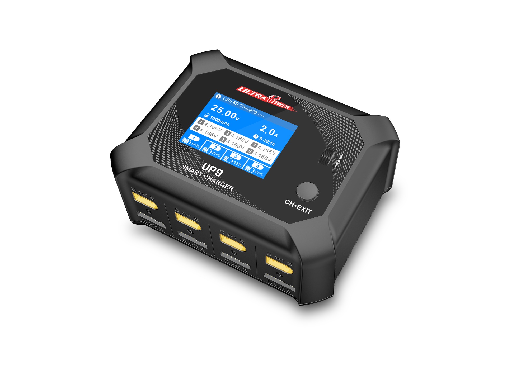 UP9 200W 4-Channel LiPo/LiHV/Life/Li-ion Battery Charger 1-6S 100-240V AC 11.0-18.0V DC for RC Models