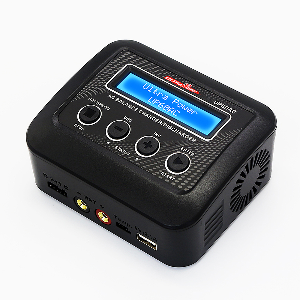 UP60AC 60W Multi-Chemistry Battery Charger with USB Output for LiPo/LiFe/Li-ion/LiHV NiMH/NiCd Lead Acid 100-240V AC